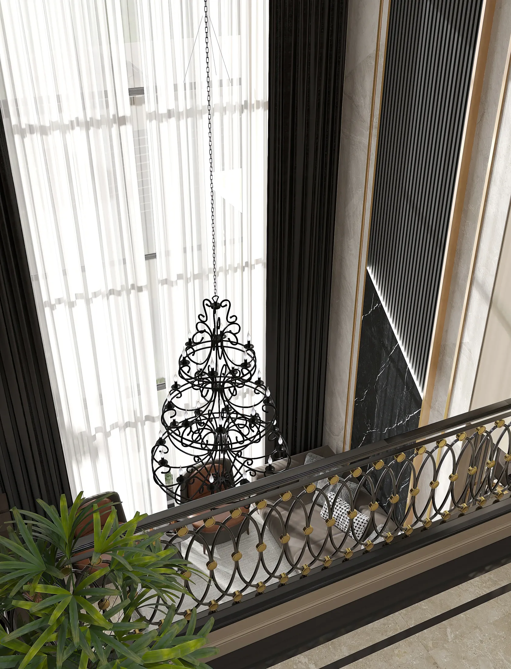 Дом в Тереке - неоклассика - 1 этаж / ТВ-зона 5